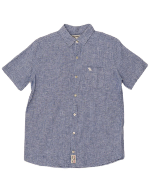 Abercrombie & Fitch Chemise à manches courtes pour garçon 15-16 ans Bleu Lin