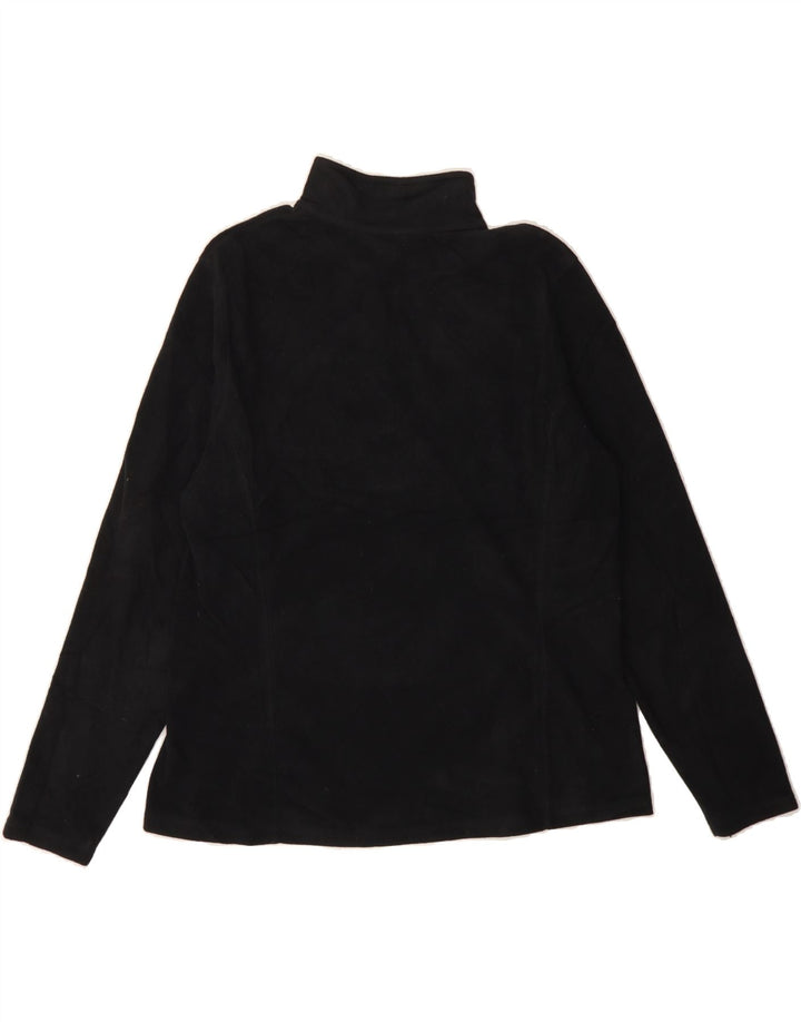 EDDIE BAUER Womens Zip Neck Fleece Jumper UK 14 Large Black Polyester Vintage Eddie Bauer and Second-Hand Eddie Bauer from Messina Hembry 