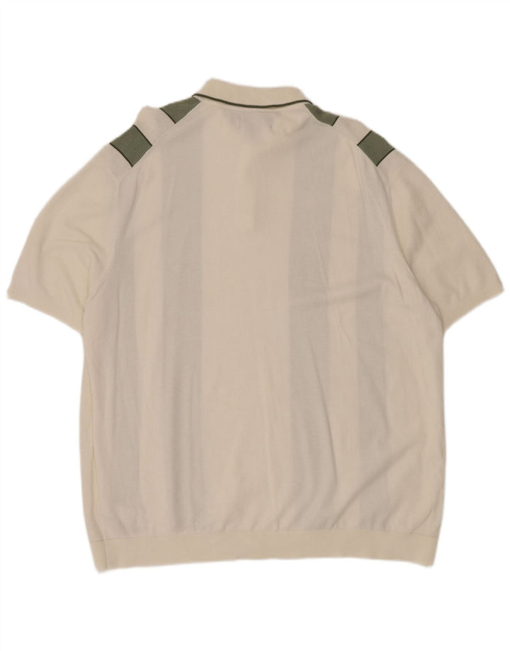 MARKS & SPENCER Polo Homme 3XL Blanc Colorblock Coton