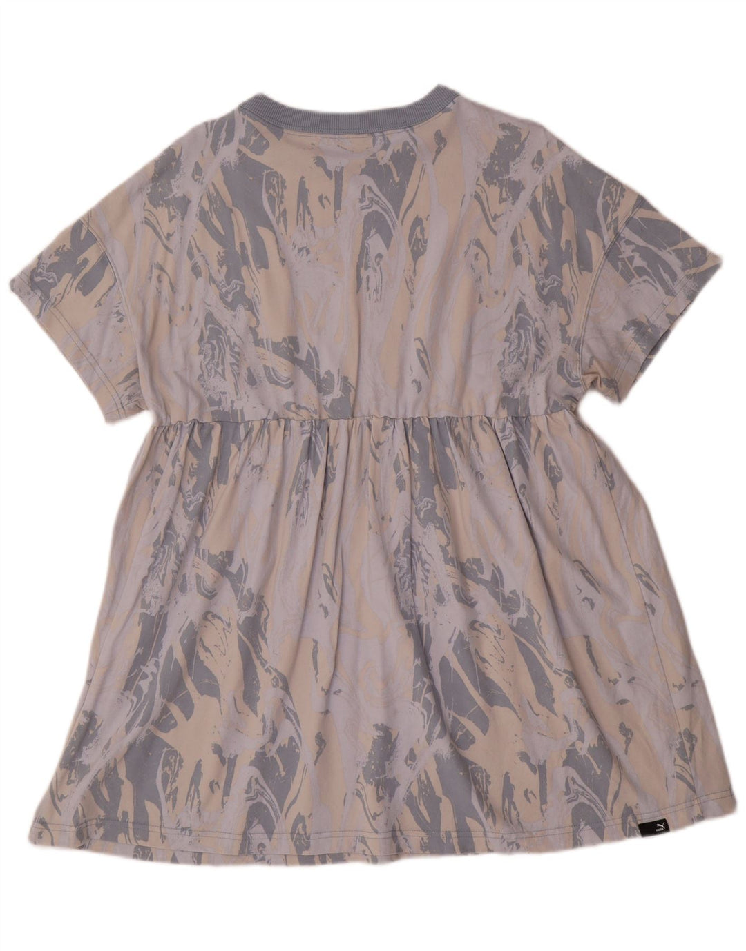 PUMA Robe trapèze à motif abstrait pour femme UK 46 Large Gris Colorblock