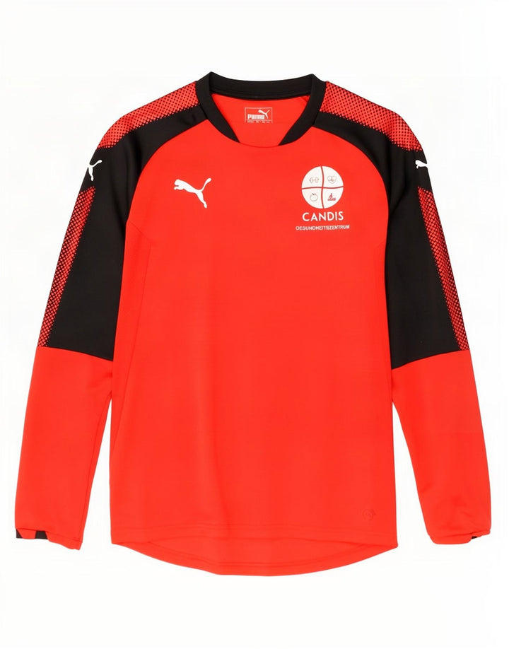 Puma Haut graphique à manches longues pour homme, petit, rouge, polyester color block