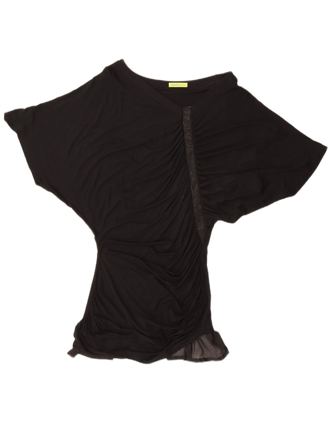 Versace Femme Robe Tunique Chauve-Souris IT 48 XL Noir Viscose