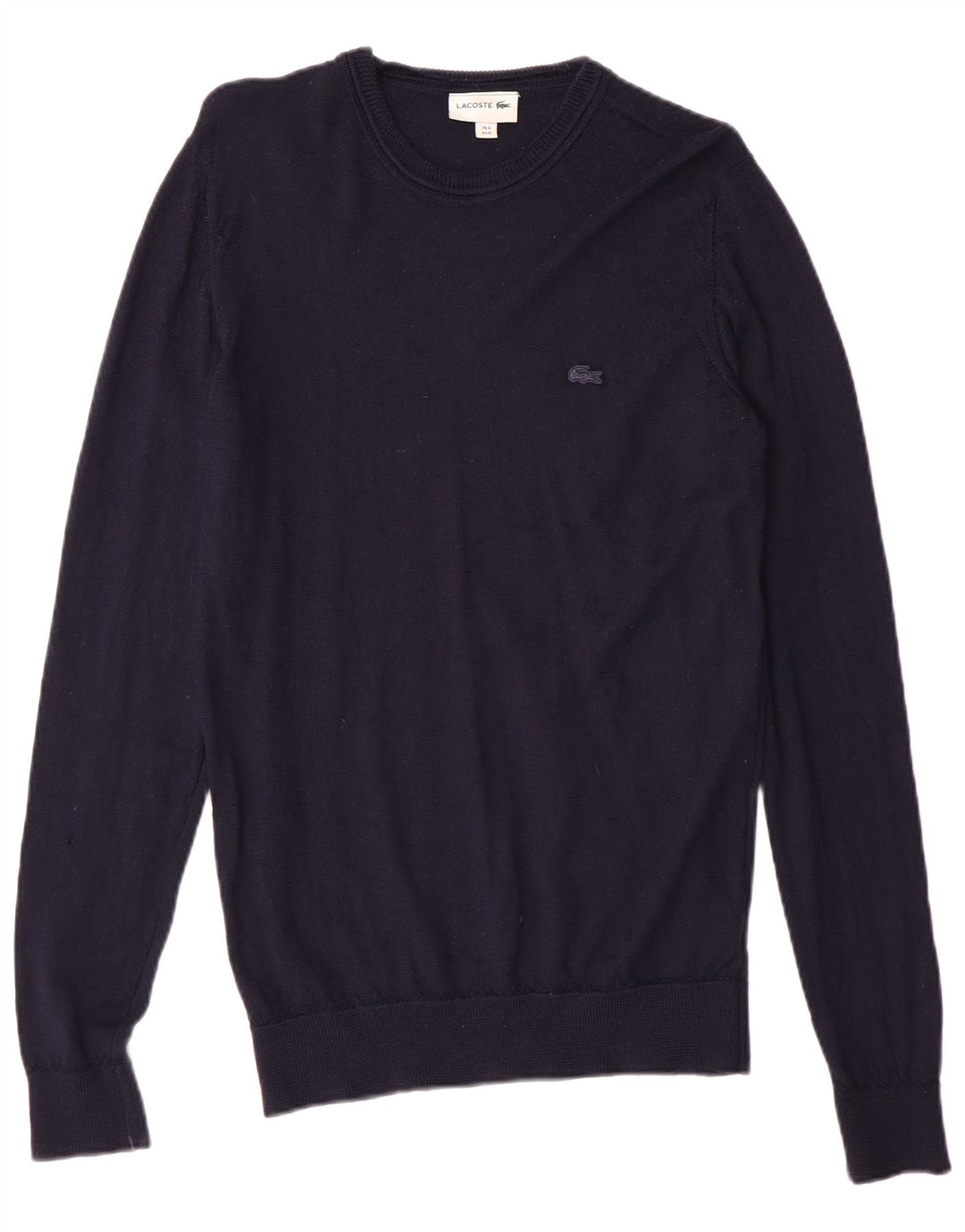 Lacoste Pull ras du cou pour homme Taille 4 Laine vierge bleu marine moyen