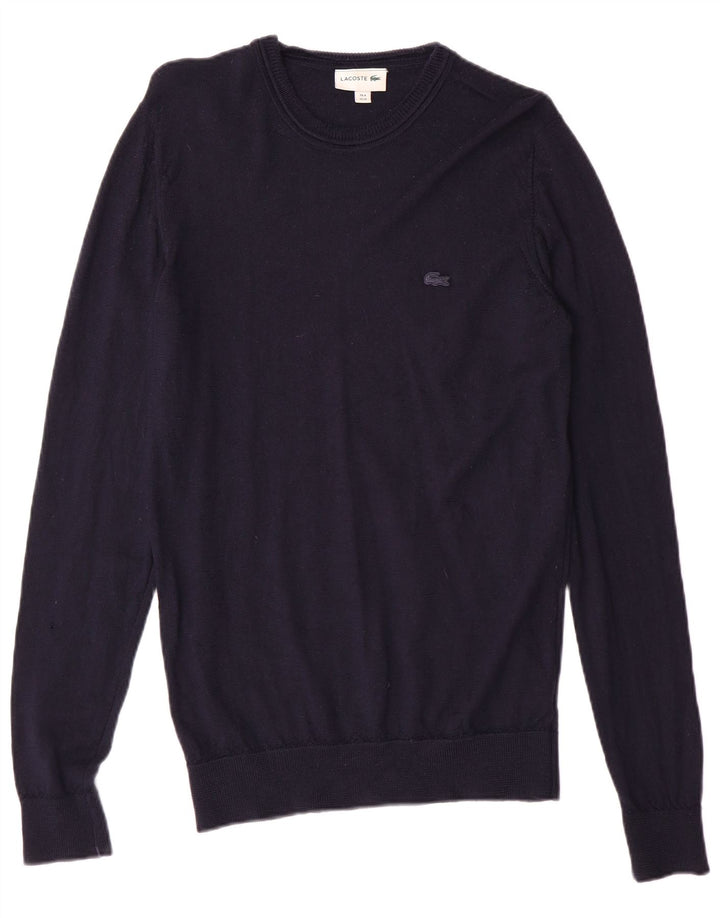 Lacoste Pull ras du cou pour homme Taille 4 Laine vierge bleu marine moyen
