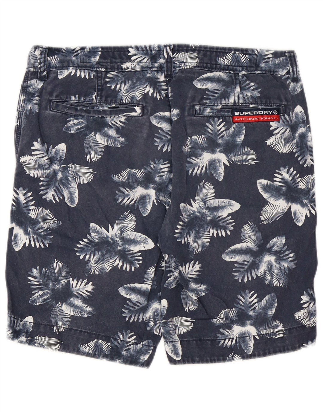 Superdry Short Chino Homme Medium W32 Bleu Marine Floral Coton