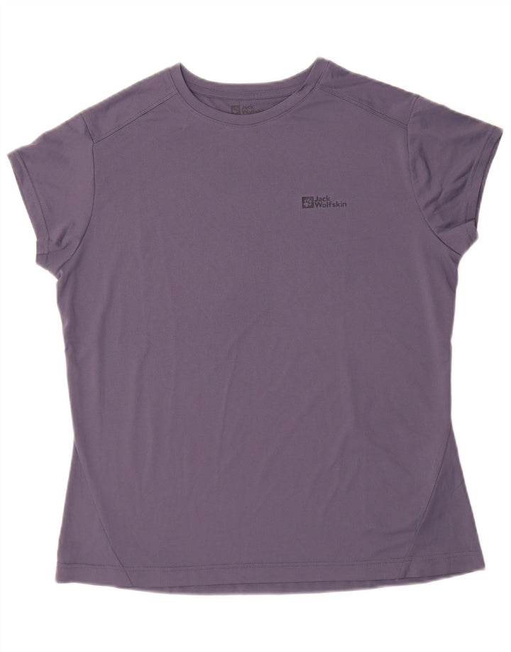 JACK WOLFSKIN T-Shirt Femme Top UK 14/16 Large Violet Polyester