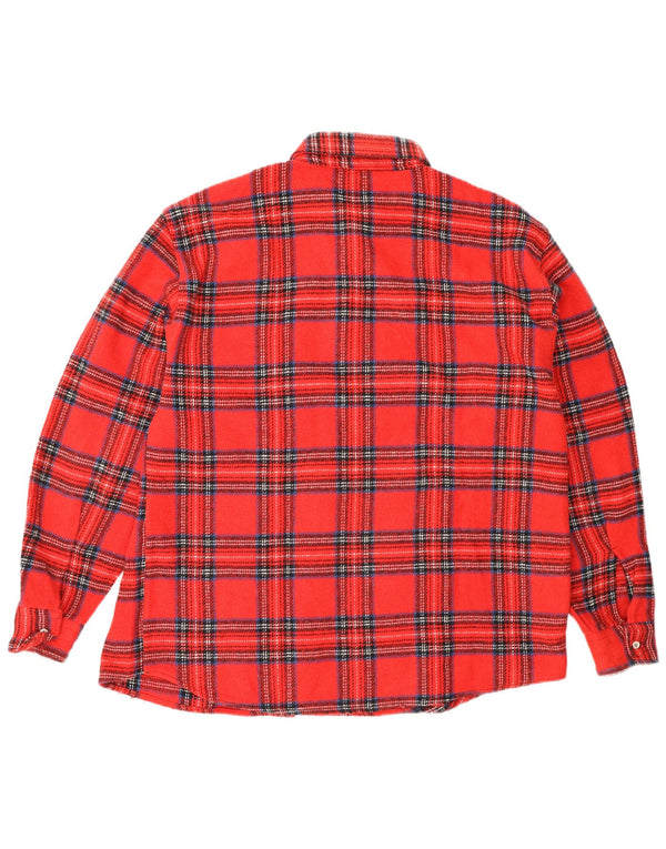 Chemise en flanelle homme vintage grand chèque rouge