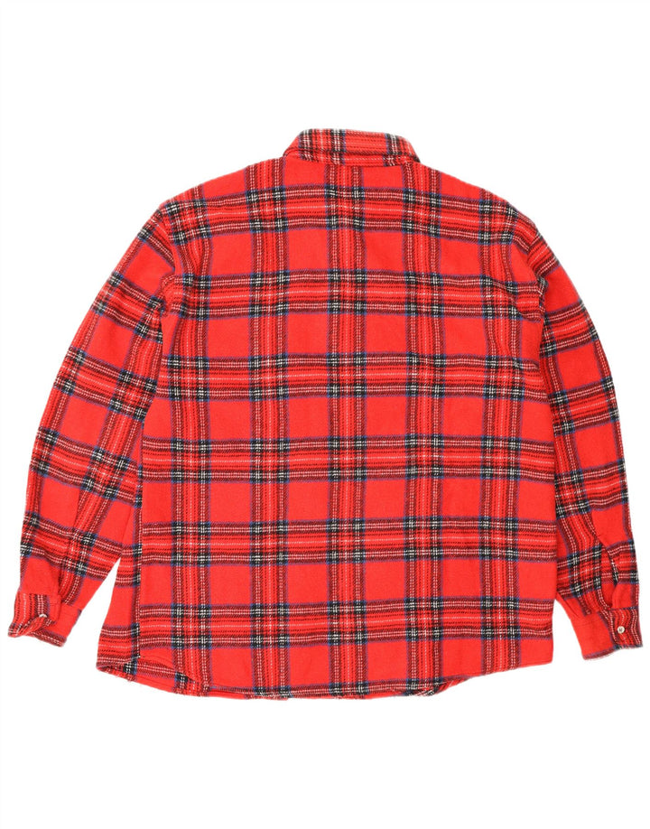 Chemise en flanelle homme vintage grand chèque rouge
