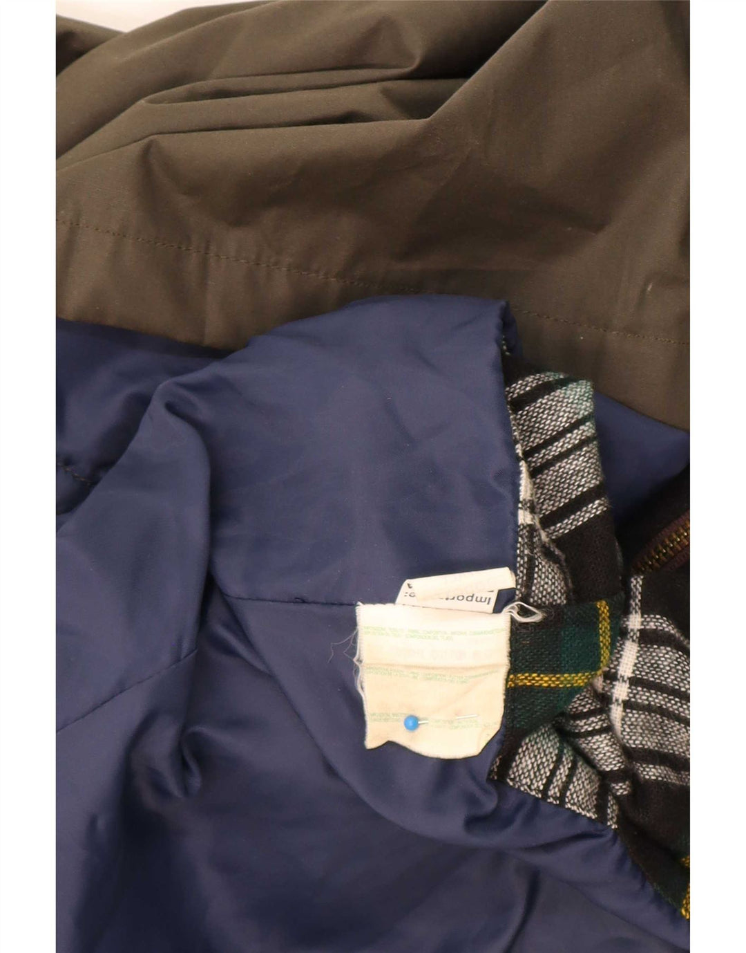 Brugi Veste en coton ciré pour homme UK 40 Large Kaki Colourblock