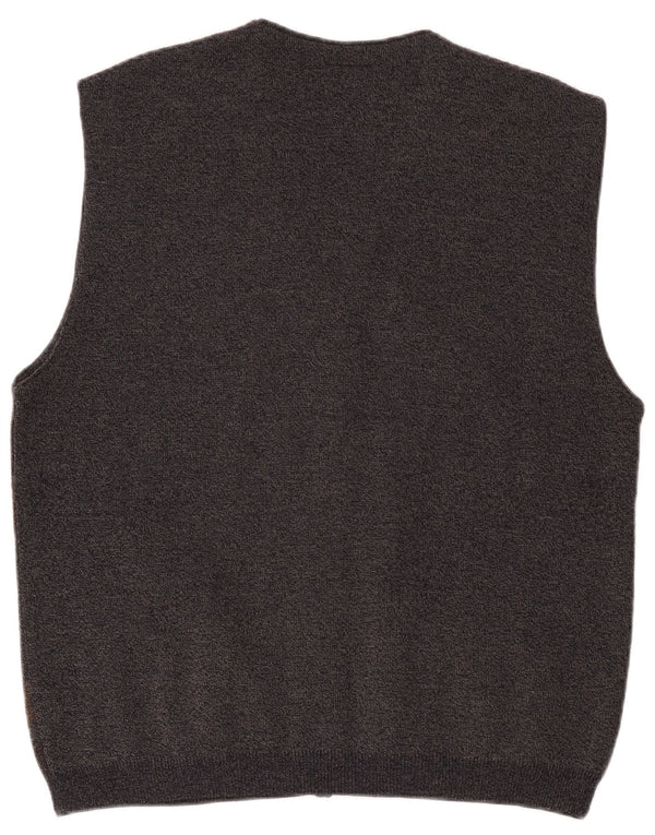 Enzo Goti Cardigan pour homme en laine géométrique marron 2XL