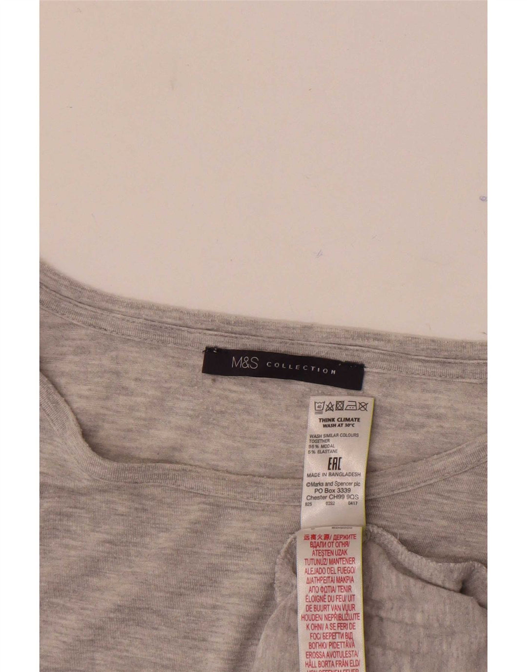 Marks & Spencer Haut à manches longues pour femme Gris moyen Modal UK 44