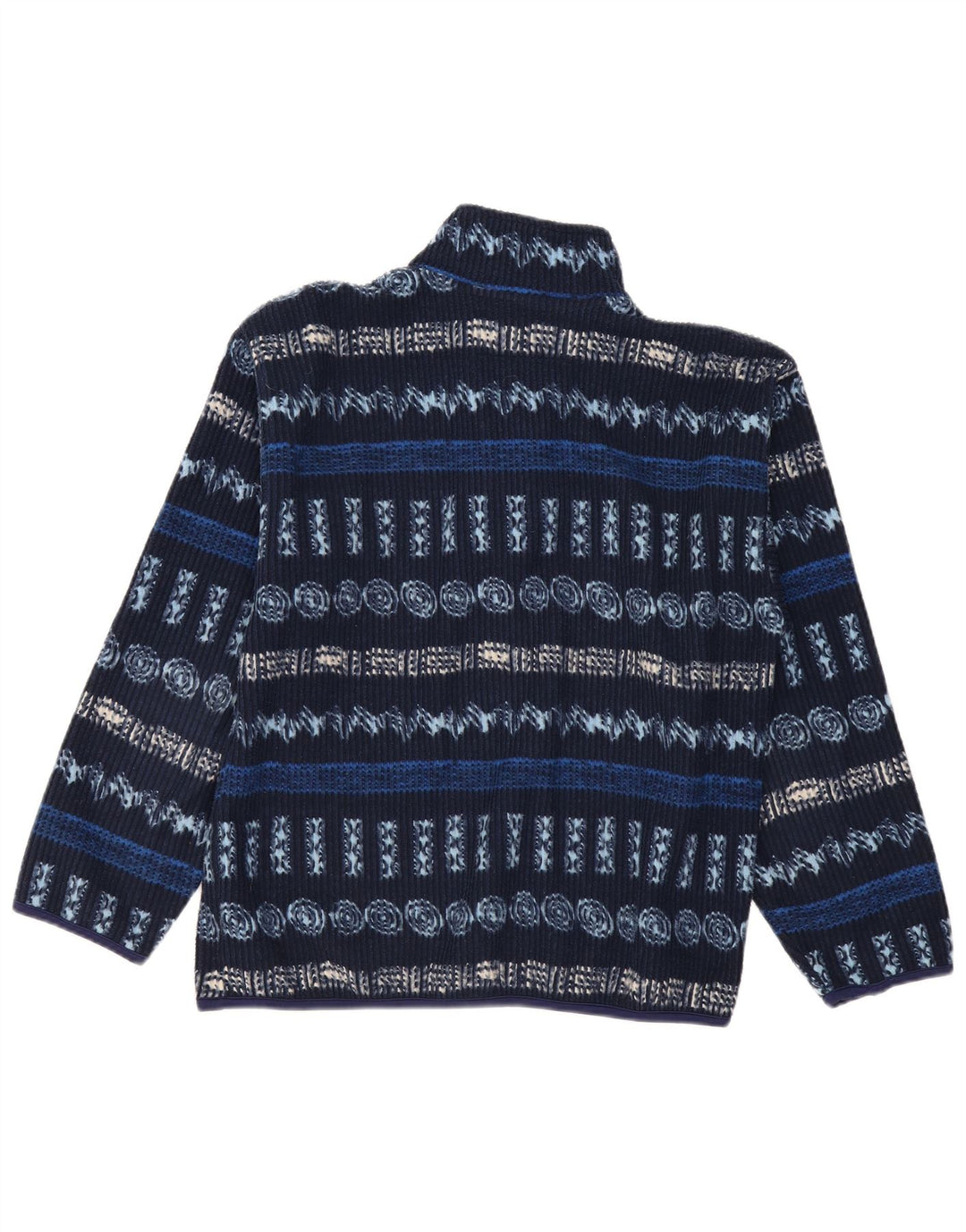 Invicta Pull polaire à col zippé pour homme Petit polyester géométrique bleu marine