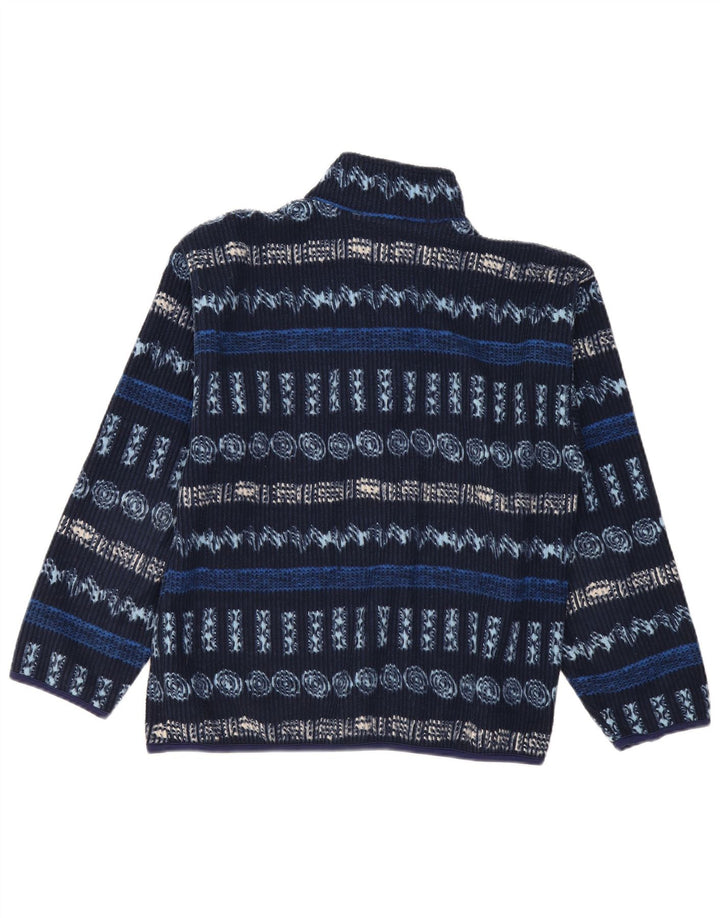 Invicta Pull polaire à col zippé pour homme Petit polyester géométrique bleu marine