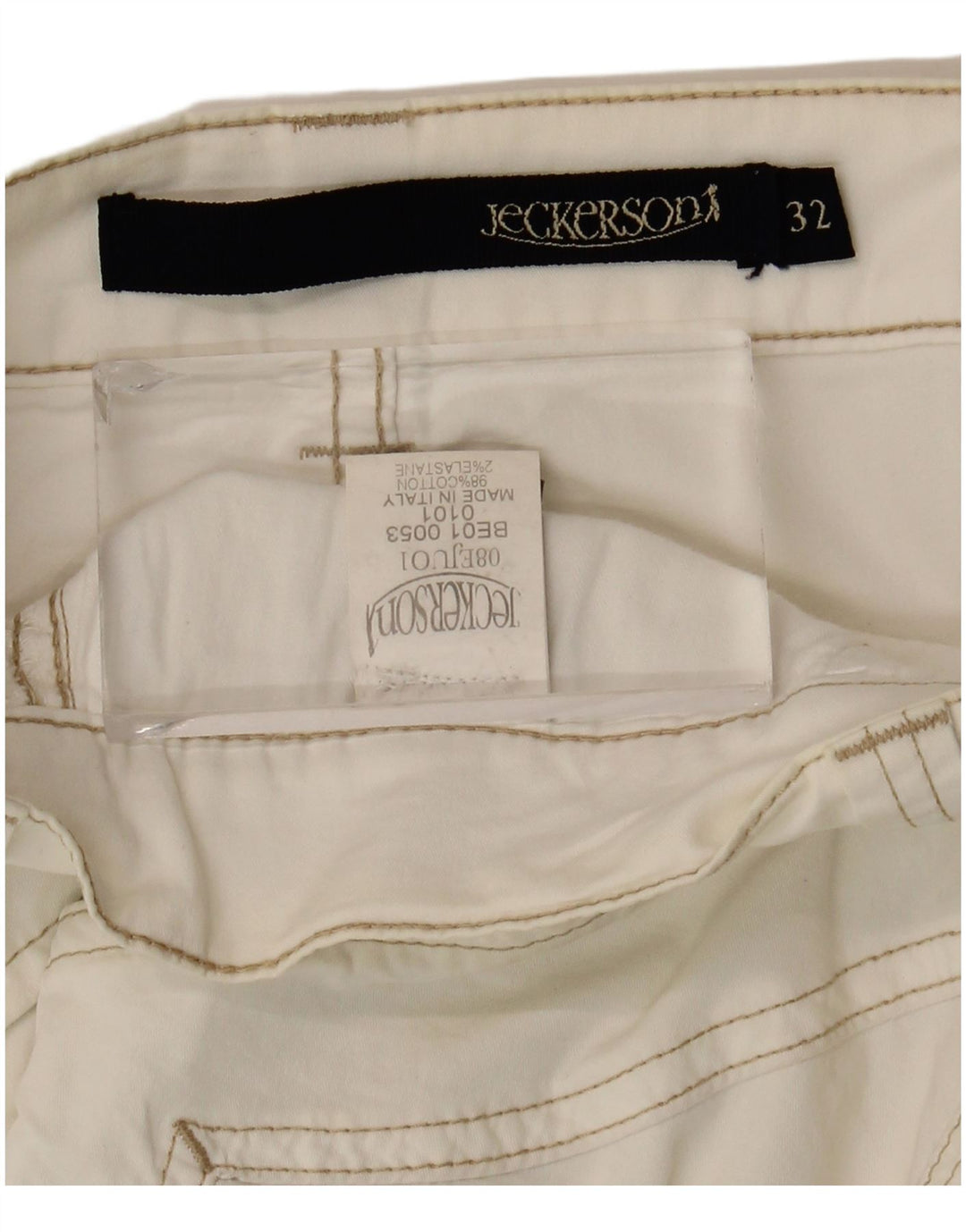 Jeckerson Bermuda Homme W32 Medium Blanc Cassé Coton