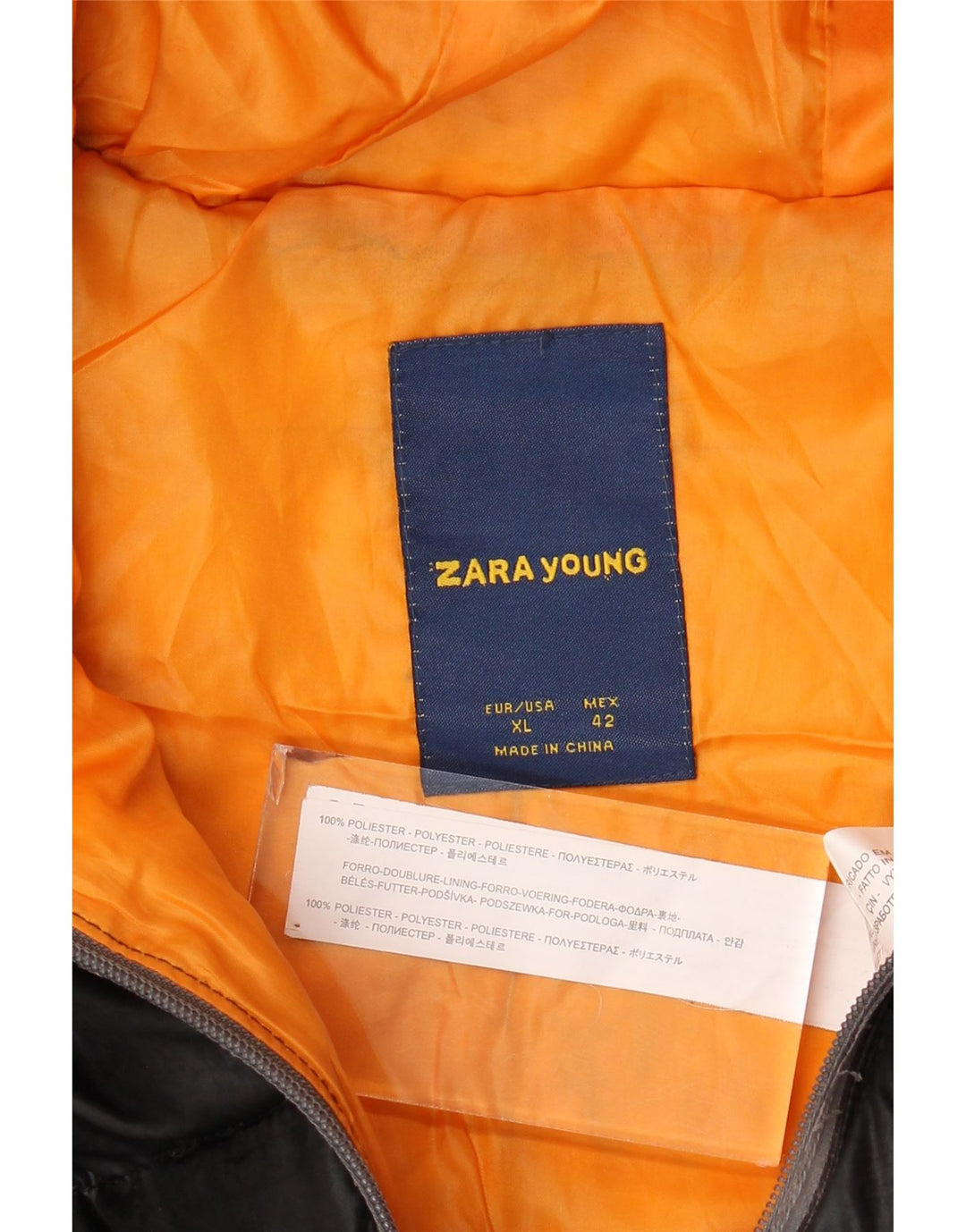 Zara Veste matelassée à capuche pour garçon 13-14 ans XL Noir Polyester