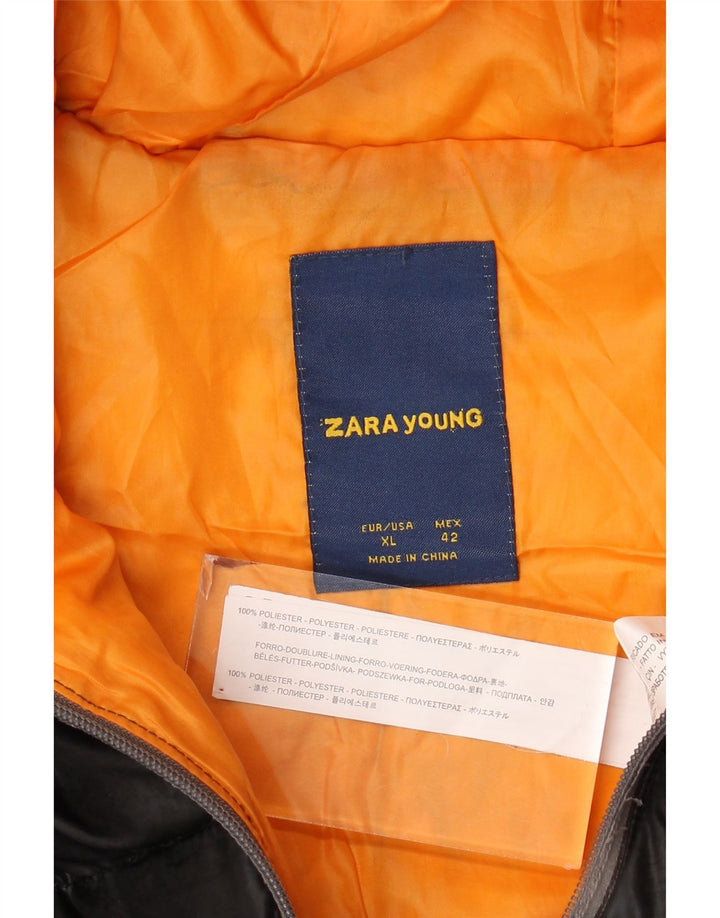 Zara Veste matelassée à capuche pour garçon 13-14 ans XL Noir Polyester
