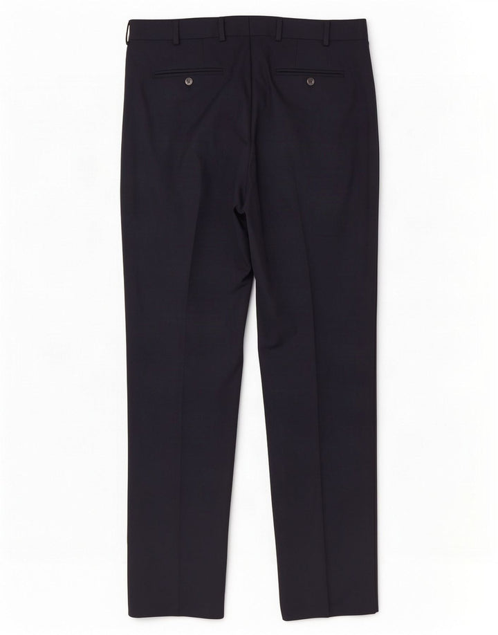 Jaeger Pantalon décontracté droit pour homme W36 L33 Bleu marine Laine