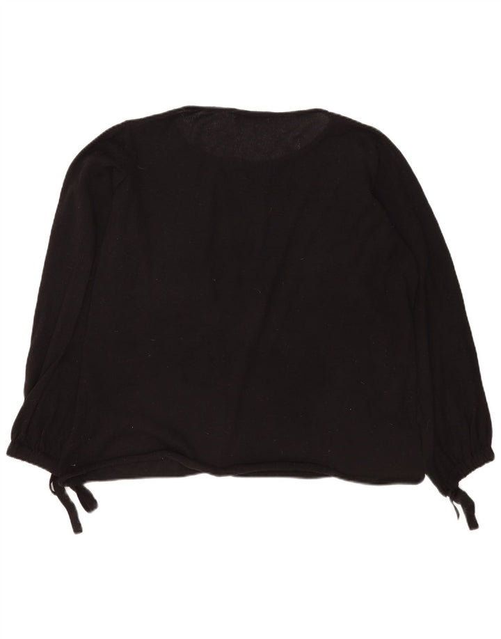 Zara Pull surdimensionné à col bateau pour femme UK 10 Petit Noir Polyester
