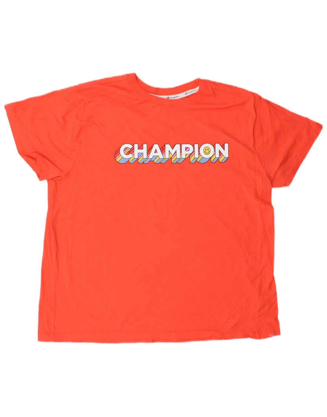 CHAMPION T-shirt graphique pour femme UK 20 2XL Orange Coton