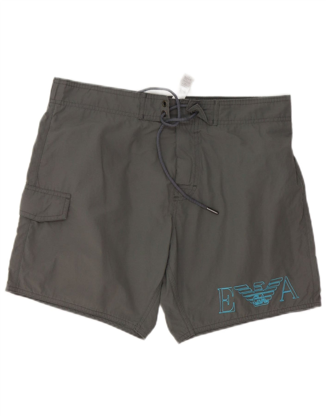 Emporio Armani Short de bain graphique pour hommes, grand gris, polyester