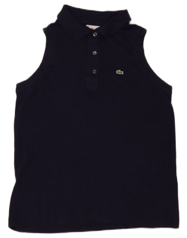 Lacoste Polo sans manches femme taille 40 coton bleu marine moyen