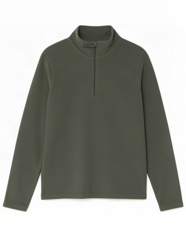 Mountain Warehouse Pull polaire à col zippé pour homme en polyester vert moyen