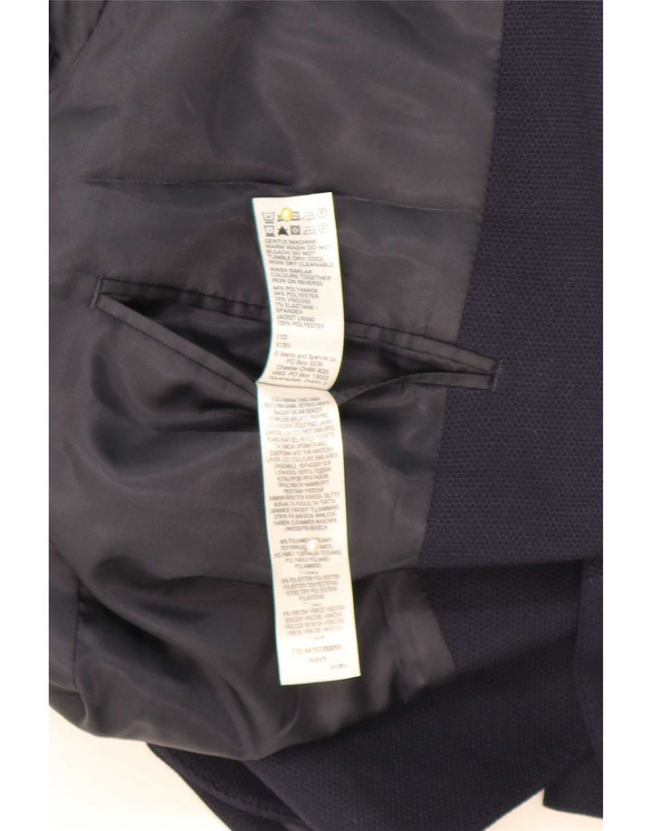 Marks & Spencer Veste blazer à 2 boutons pour homme UK 42 Large Bleu Marine Polyamide
