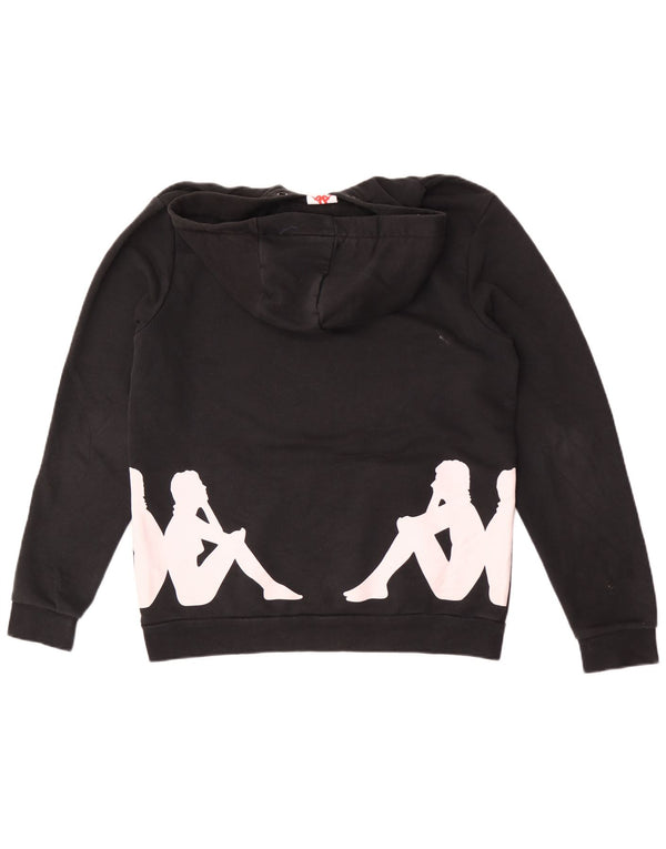 Kappa Pull à capuche graphique pour homme en coton noir Taille L