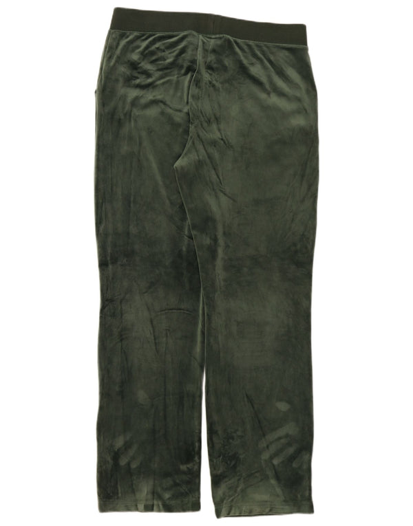 Juicy Couture Pantalon de survêtement en velours pour femme UK 18 XL Kaki Polyester