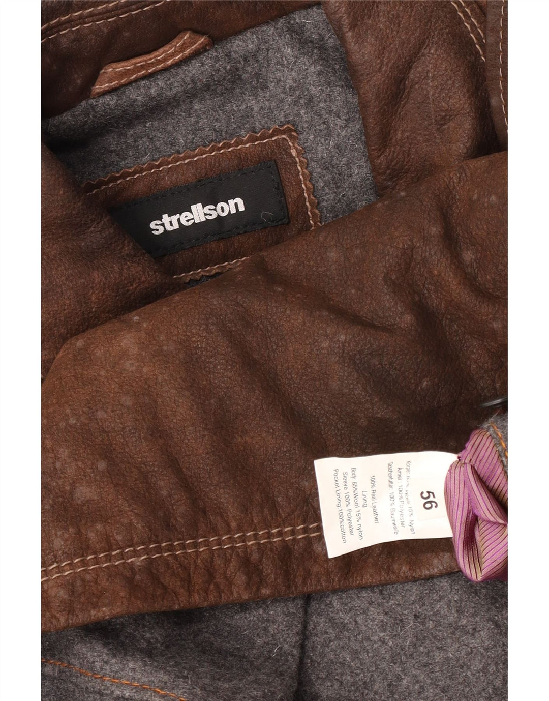 Strellson Veste en cuir pour homme IT 56 3XL Cuir marron