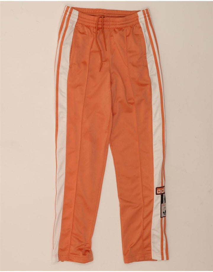Adidas Pantalon de survêtement pour femme UK 8 Small Orange Colourblock Polyester