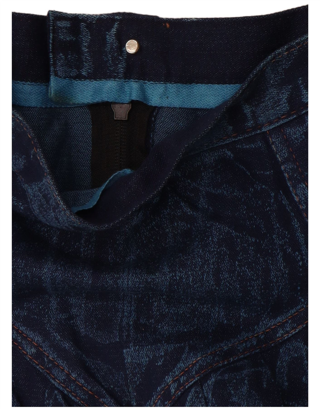 VINTAGE Jupe évasée en jean pour femme W28 Bleu moyen