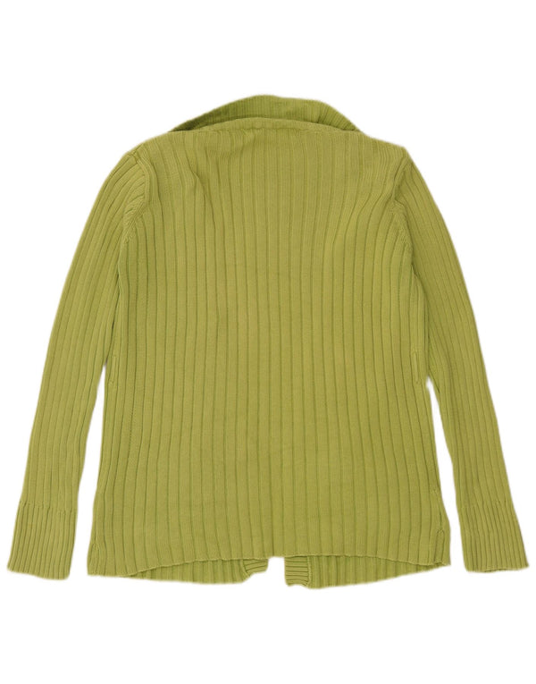 Zara Womens Open Cardigan Sweater UK 14 Coton Vert Moyen