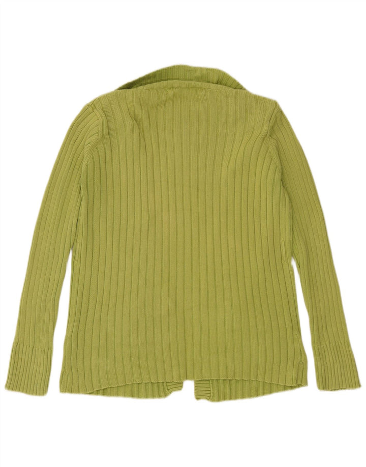 Zara Womens Open Cardigan Sweater UK 14 Coton Vert Moyen