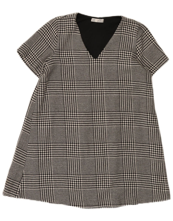 Zara Womens Trafaluc A-Line Dress UK 10 Petit pied-de-poule noir