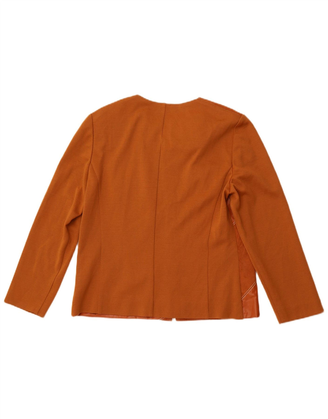 PIERRE CARDIN Cardigan Femme Pull UK 14 Marron Moyen Patchwork Laine