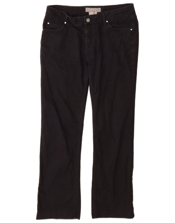Zara Pantalon décontracté droit pour femme EU 44 XL W34 L29 Bleu marine Coton