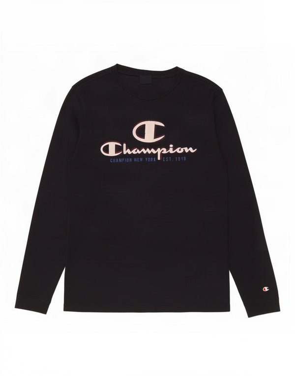 Champion Haut graphique à manches longues pour homme en coton bleu marine moyen