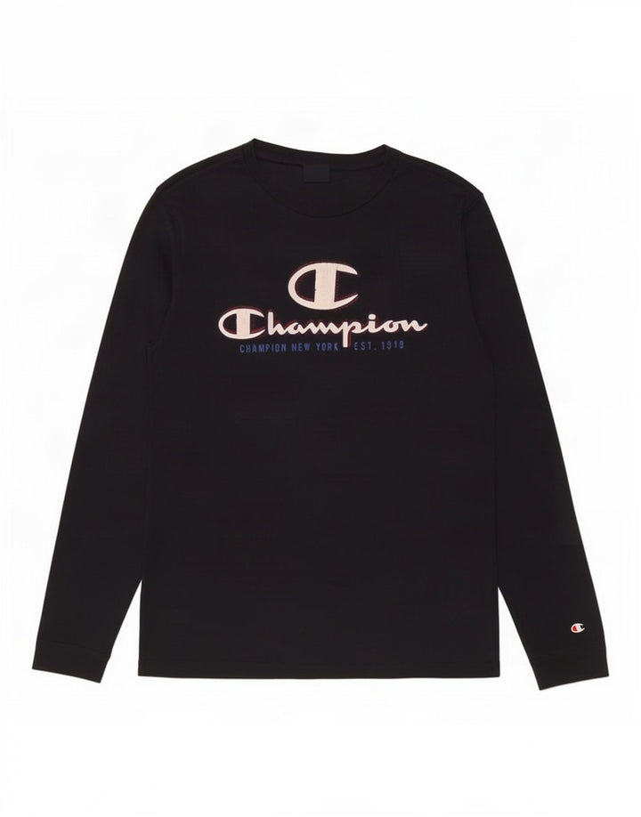 Champion Haut graphique à manches longues pour homme en coton bleu marine moyen