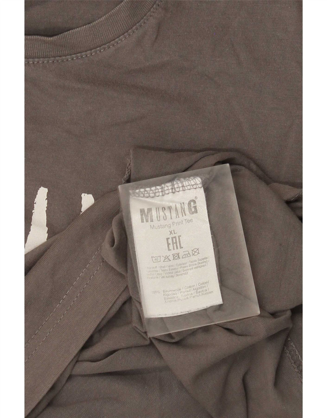 Mustang T-Shirt Graphique Homme Top XL Gris Coton