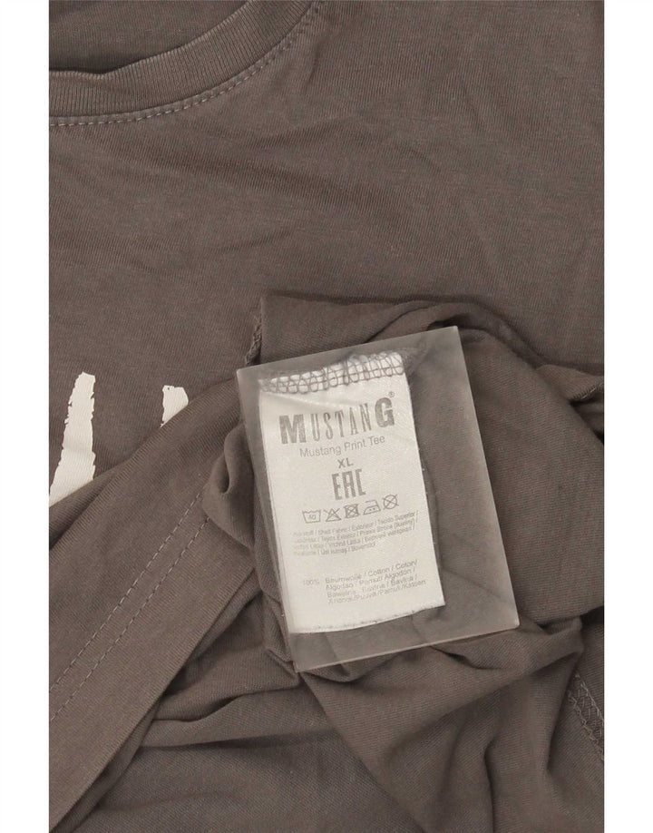 Mustang T-Shirt Graphique Homme Top XL Gris Coton