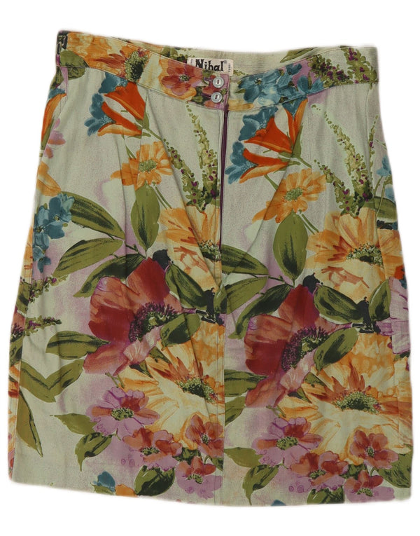 jupe droite femme vintage IT 46 Large W30 Floral multicolore