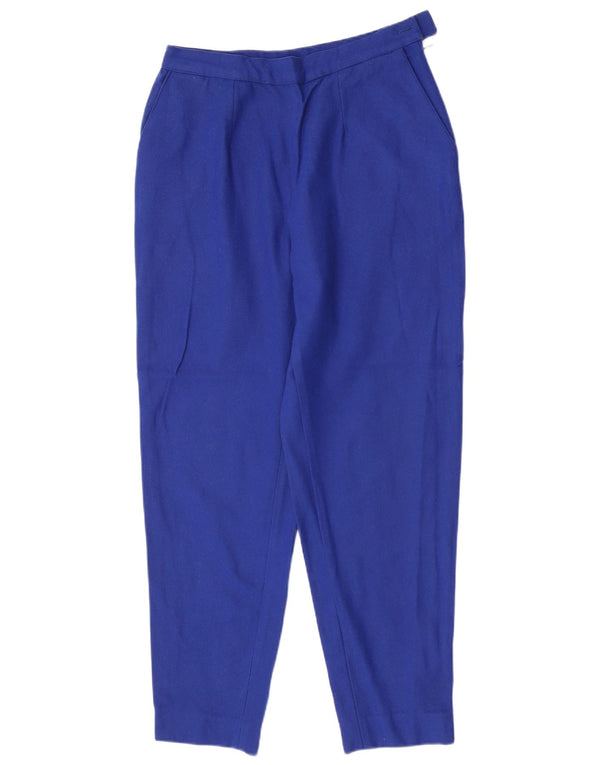 vintage Femme Taille Haute Pantalon De Costume Fuselé IT 46 Grand W28 L28 Bleu