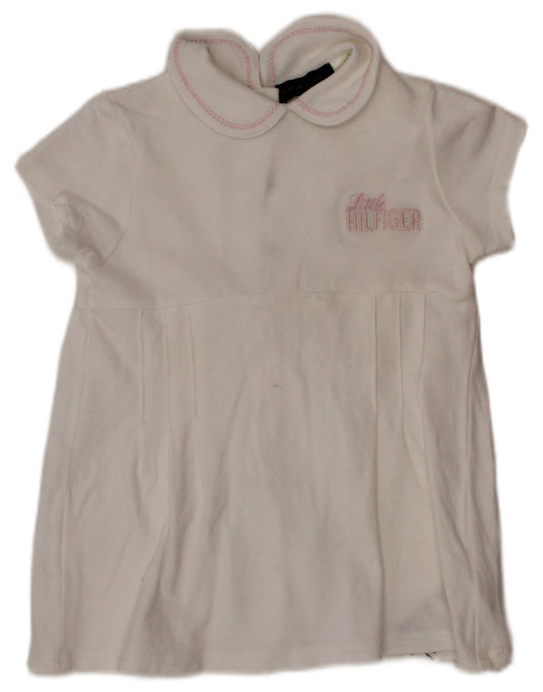 TOMMY HILFIGER Robe trapèze graphique pour bébé fille 6-9 mois en coton blanc