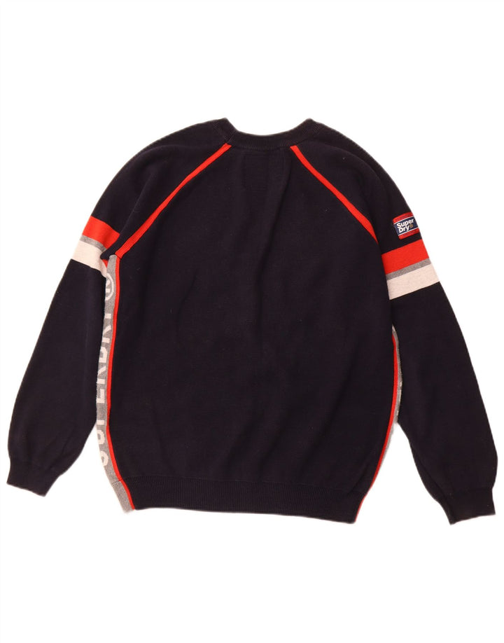SUPERDRY Pull ras du cou pour femme UK 14 Bleu marine moyen