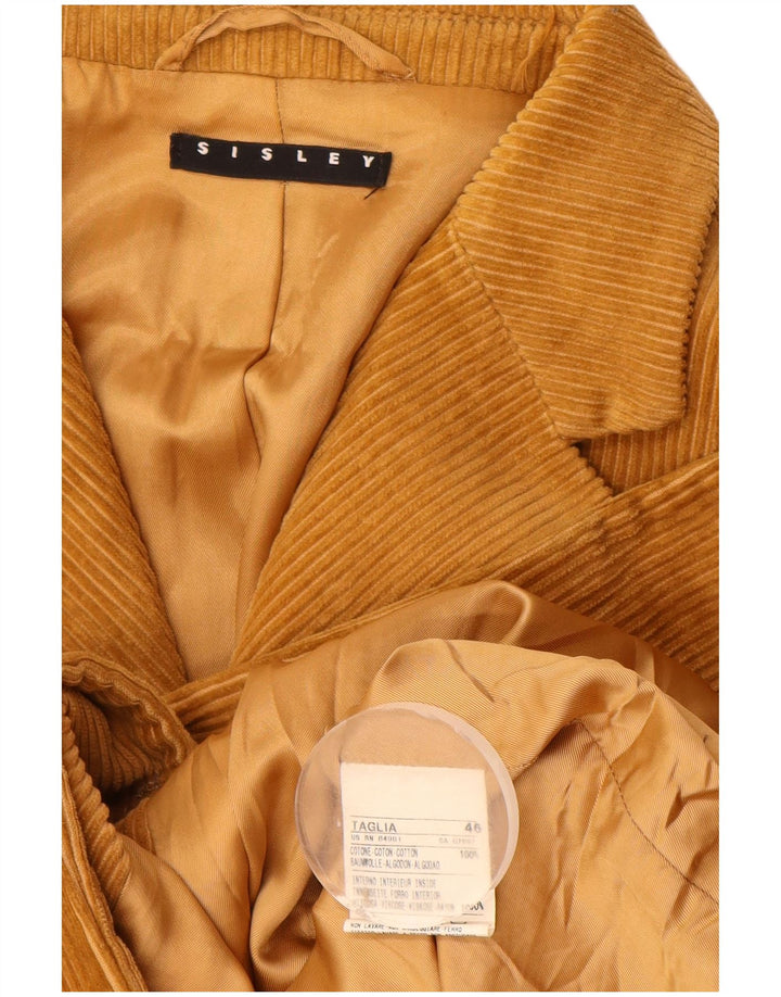 Sisley Veste blazer en velours côtelé à 3 boutons pour homme UK 46 3XL Marron Coton