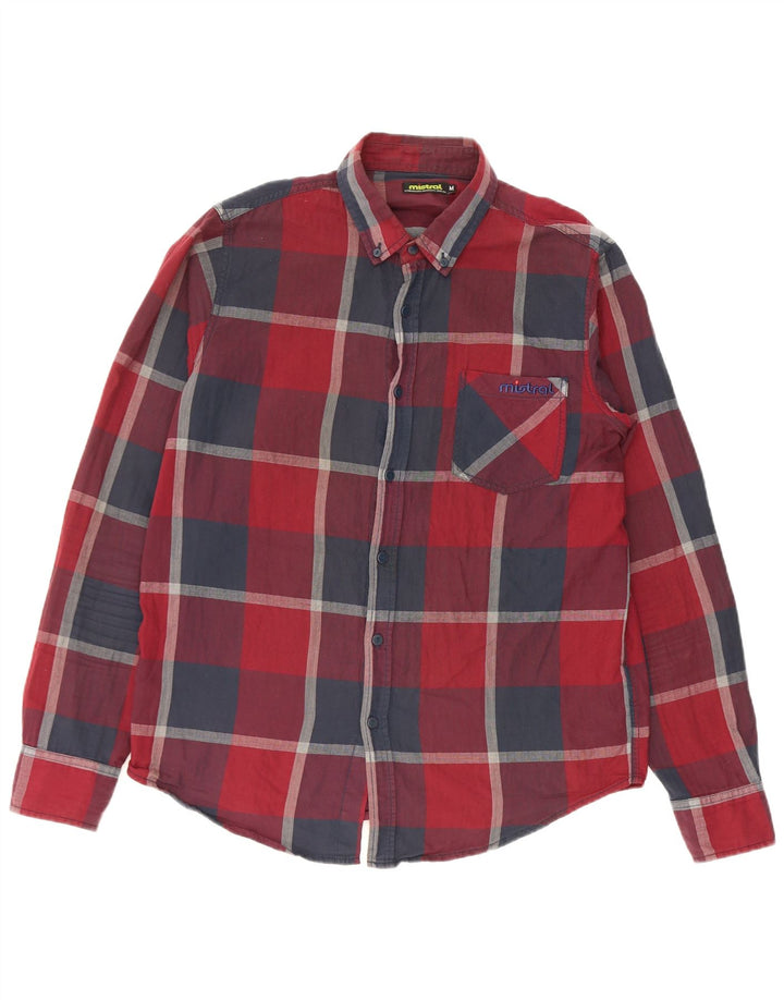 Chemise Homme Mistral Coton Carreaux Rouge Moyen