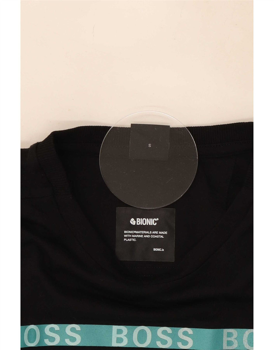 Hugo Boss T-shirt graphique pour hommes, petit haut en coton noir