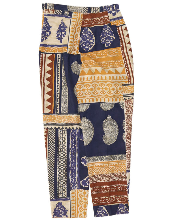 Pantalon fuselé femme vintage UK 14 Large W28 L30 Paisley multicolore