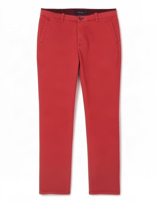 Massimo Dutti Mens Slim Chino Trousers EU 40 Medium W31 L34 Red Cotton